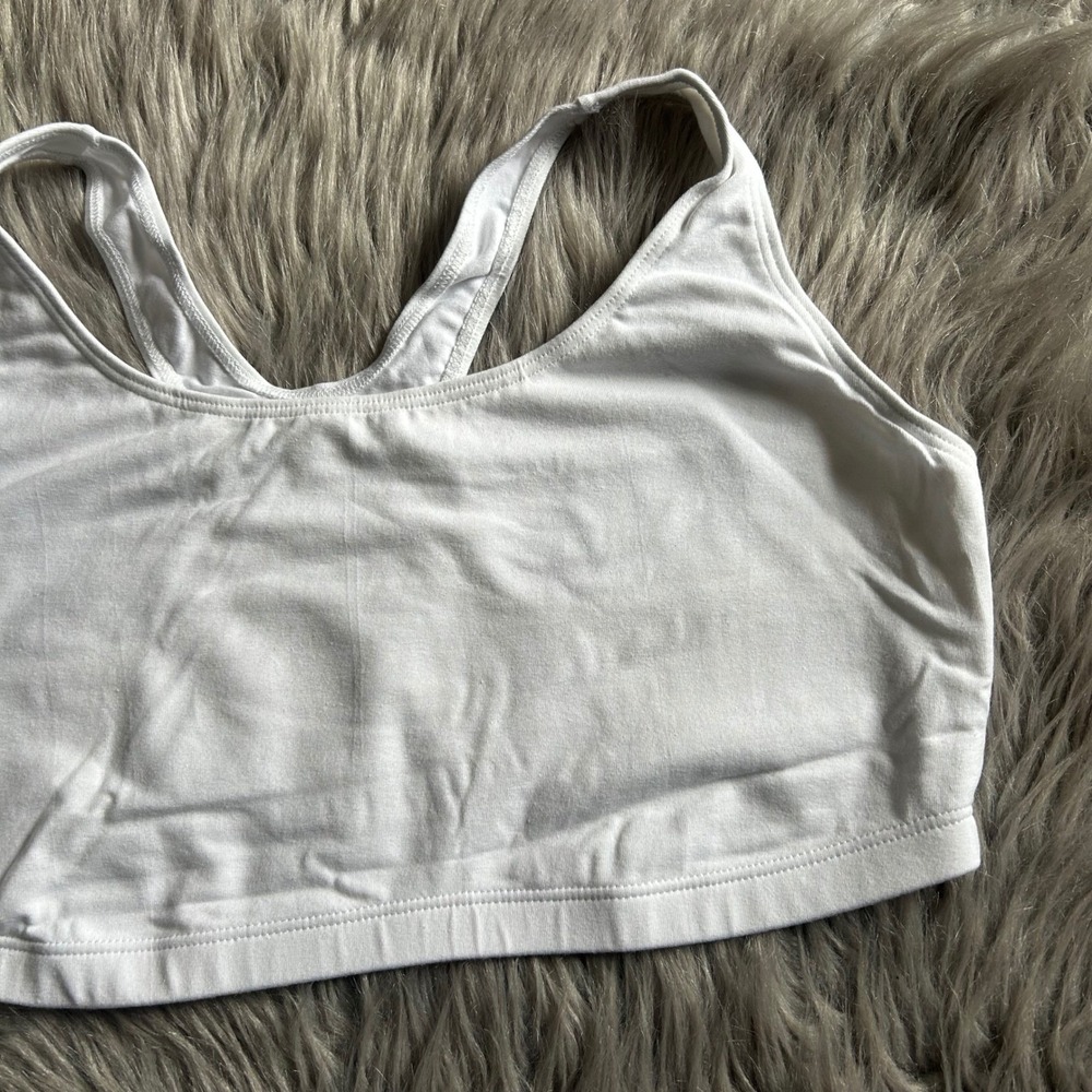 Leading Lady Wireless Bra Womens Size 42 B/C/D White Unpadded Racerback Wirefree - Picture 3 of 5